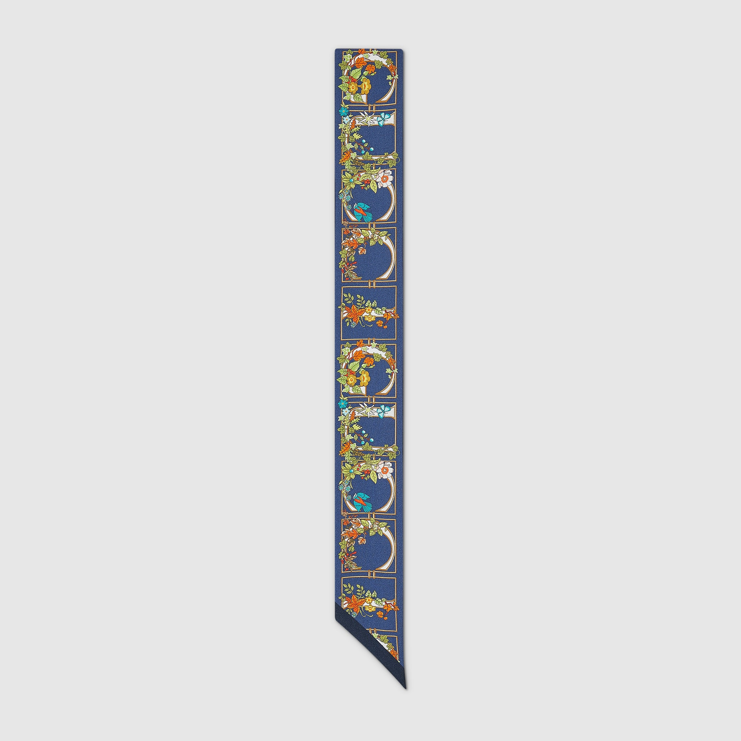 Printed silk twill neck bow - 1