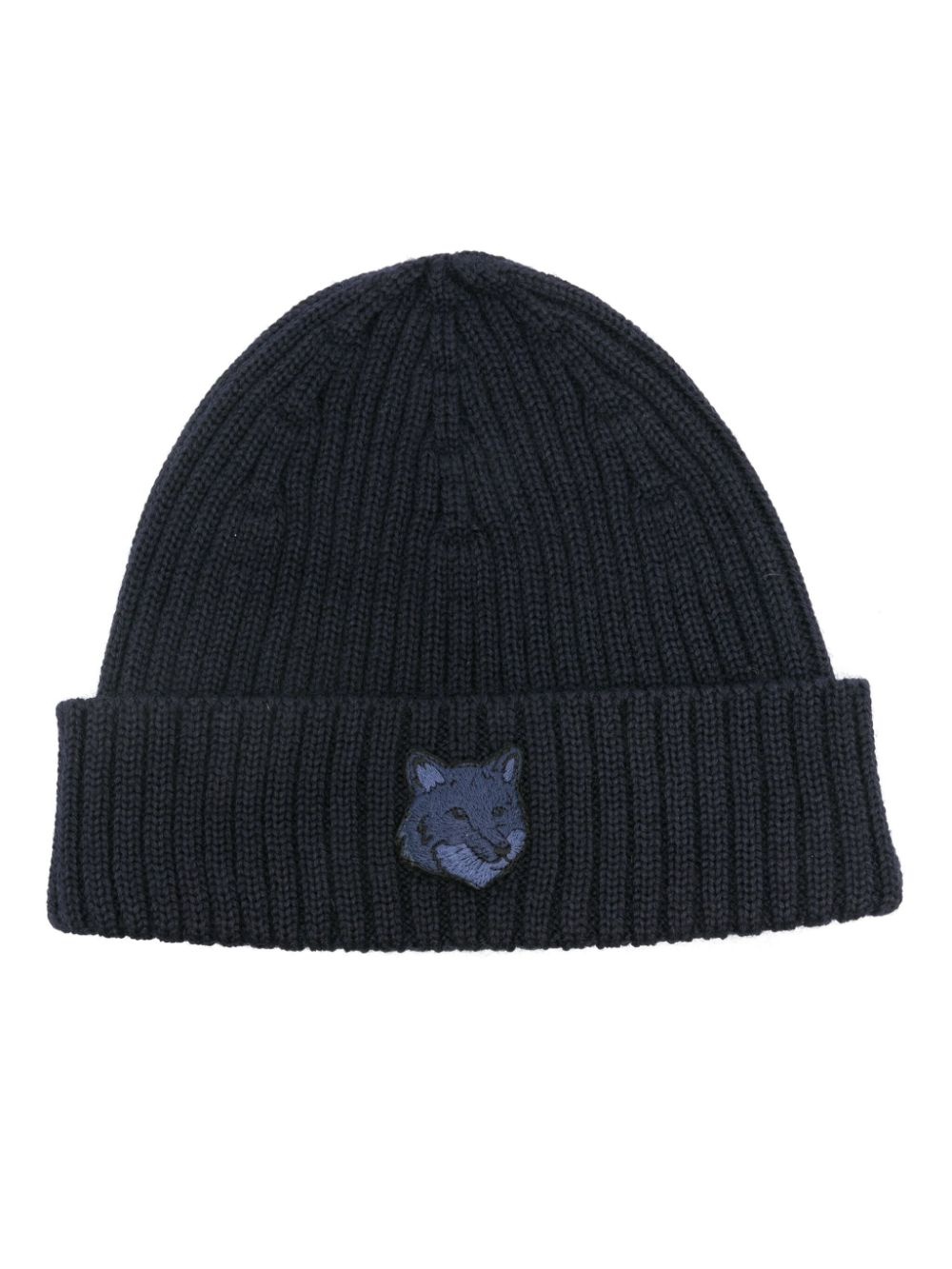 Bold Fox Head ribbed beanie - 1