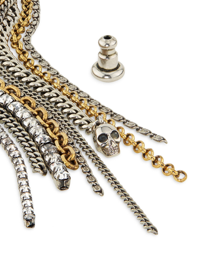 Women's Banshee Two-Tone & Crystal Chain Earrings - Pearl Grey 3