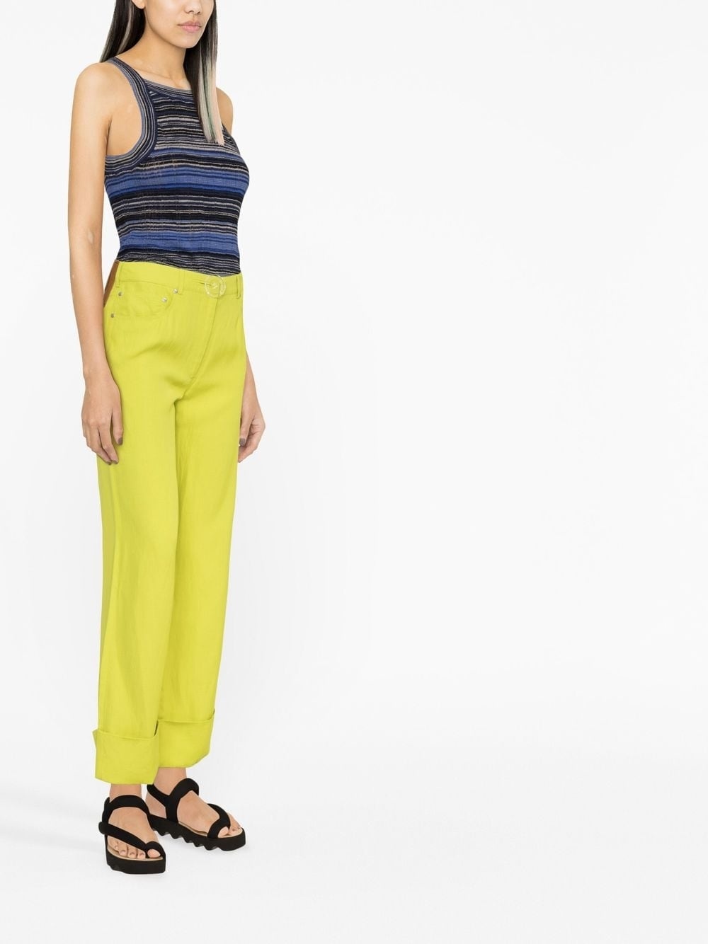 high-waisted straight-leg trousers - 3