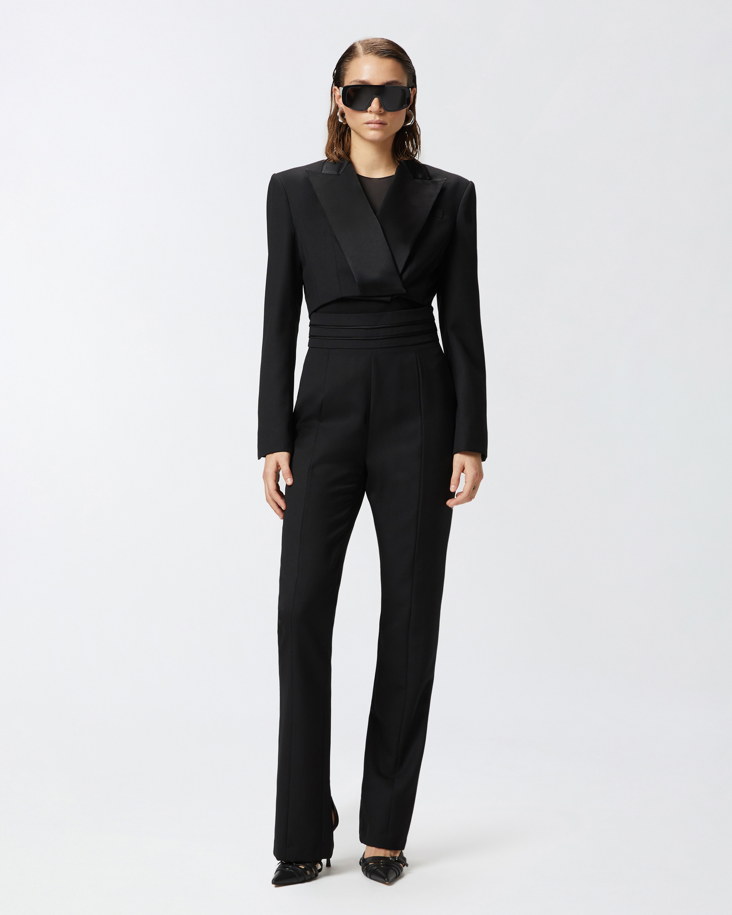 SPENCER SHORT JACKET WITH SATIN LAPELS - 3