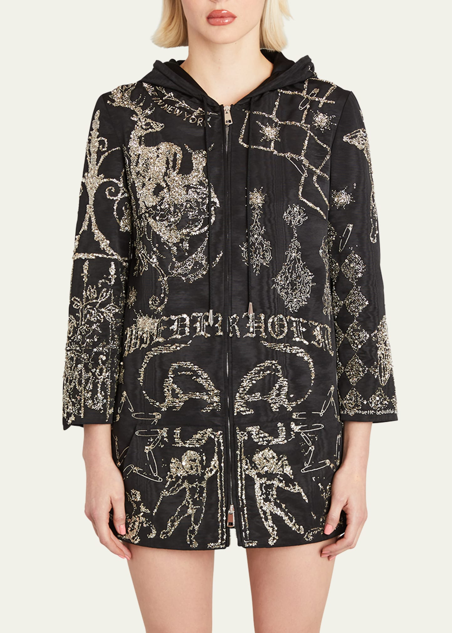Bedazzled Manifesto Hoodie Mini Dress - 4