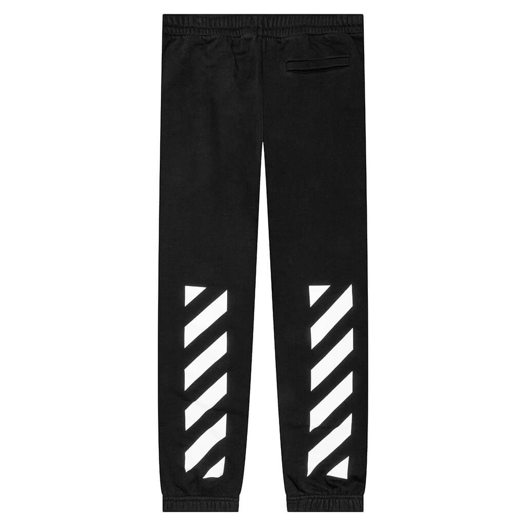 OFF-WHITE C/O VIRGIL ABLOH DIAG HELVETICA SLIM SWEATPANT - BLACK/WHITE - 2