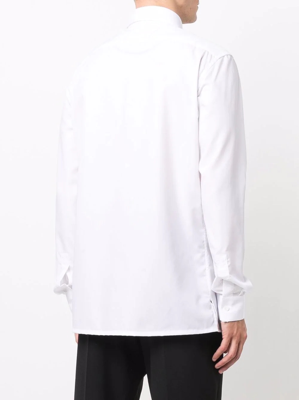 logo-collar cotton shirt - 4