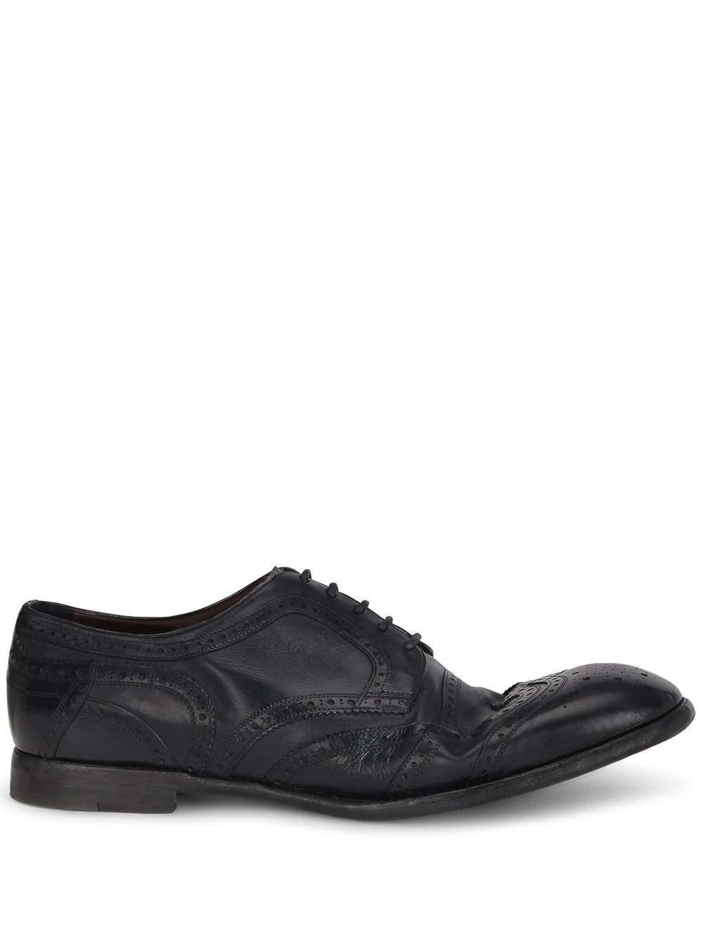 dented style derby shoes - 1