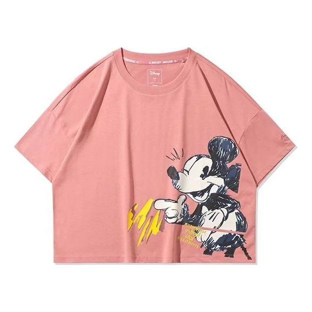 (WMNS) Li-Ning Casual Loose Round Neck Sports Short Sleeve 'Apricot Pink' AHSQ268-2 - 1