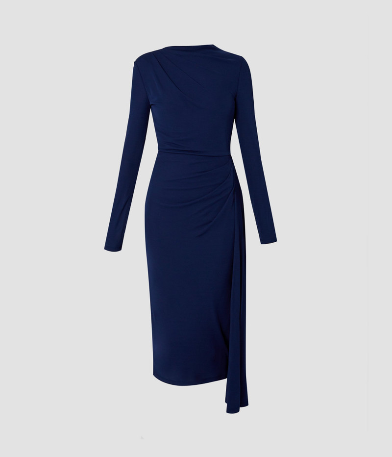 Erdem LONG SLEEVE DRAPED MIDI DRESS outlook