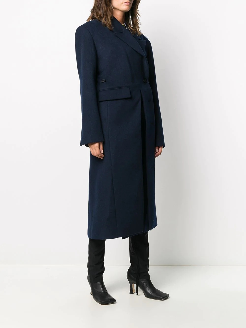 single-breasted tailored coat - 3