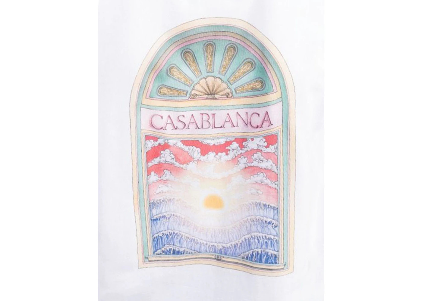Casablanca Nouveaux Reves Sunset T-Shirt White - 2