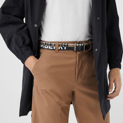 Burberry Logo Print Vintage Check and Leather Belt outlook