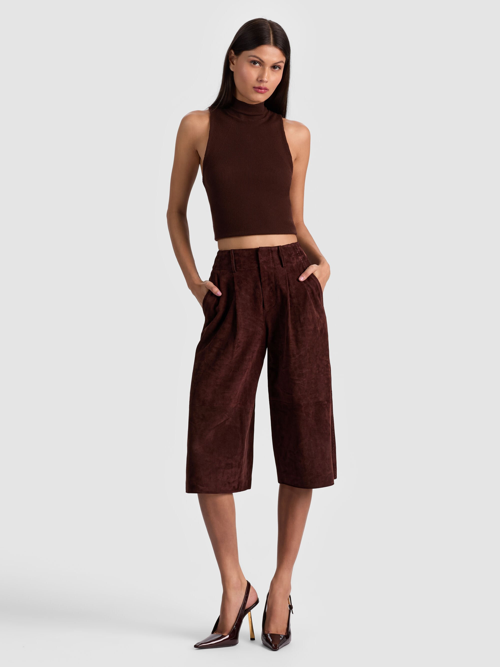 ELOISE SUEDE GAUCHO PANT - 3