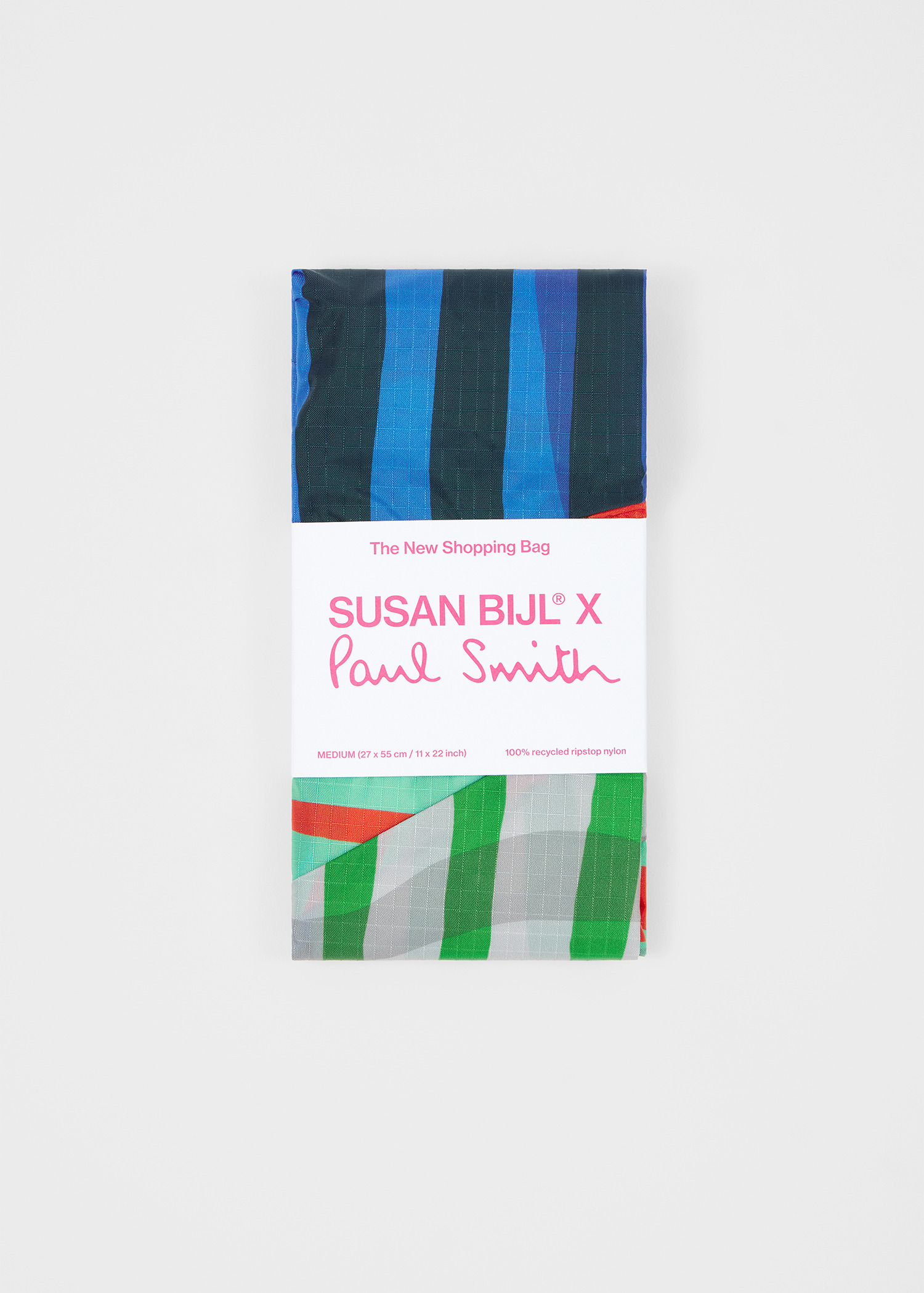 Susan Bijl x Paul Smith - Blue Mixed-Stripe 'The New Shopping Bag' Medium - 2