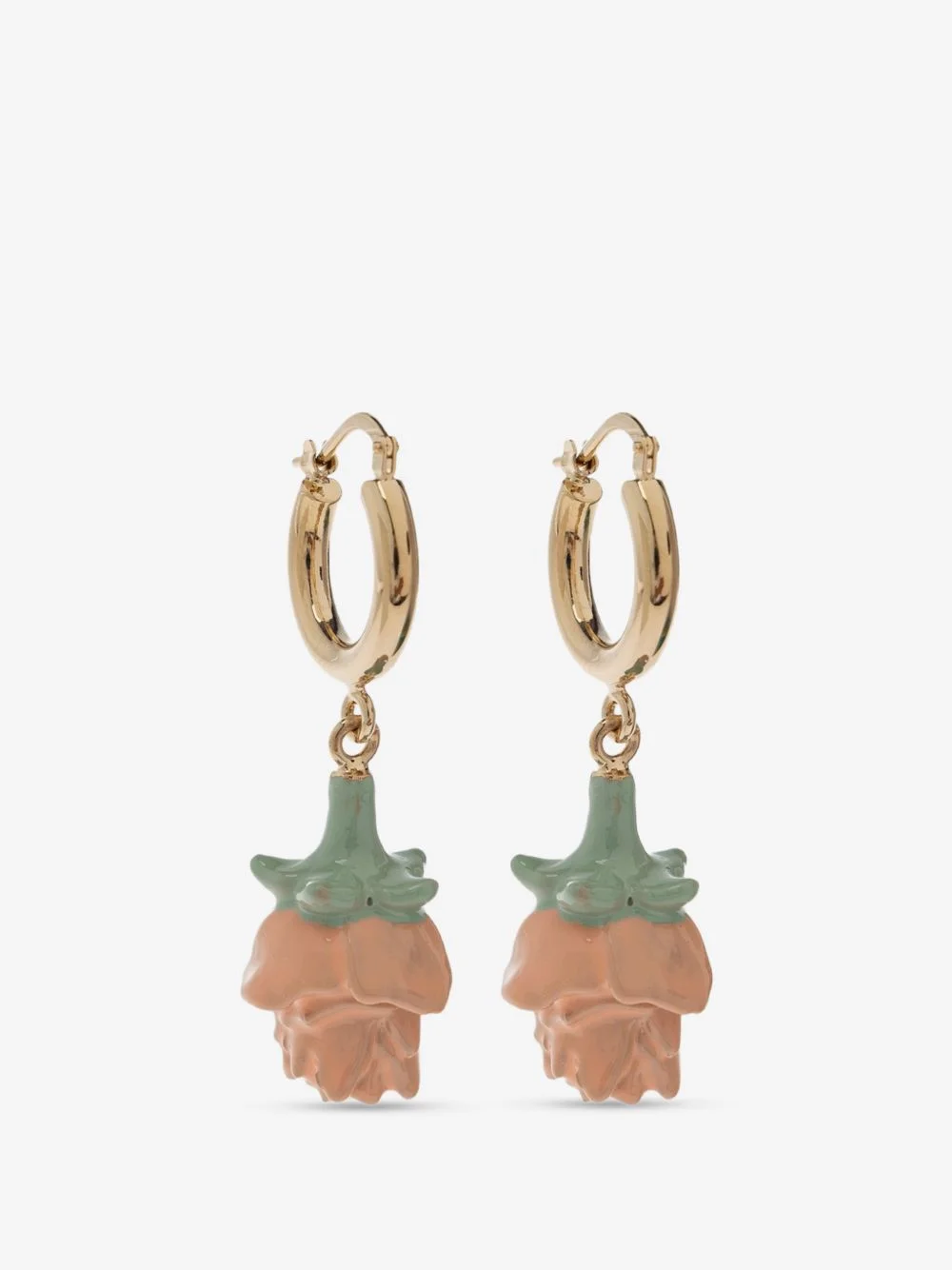 rose-pendant hoop earrings - 1
