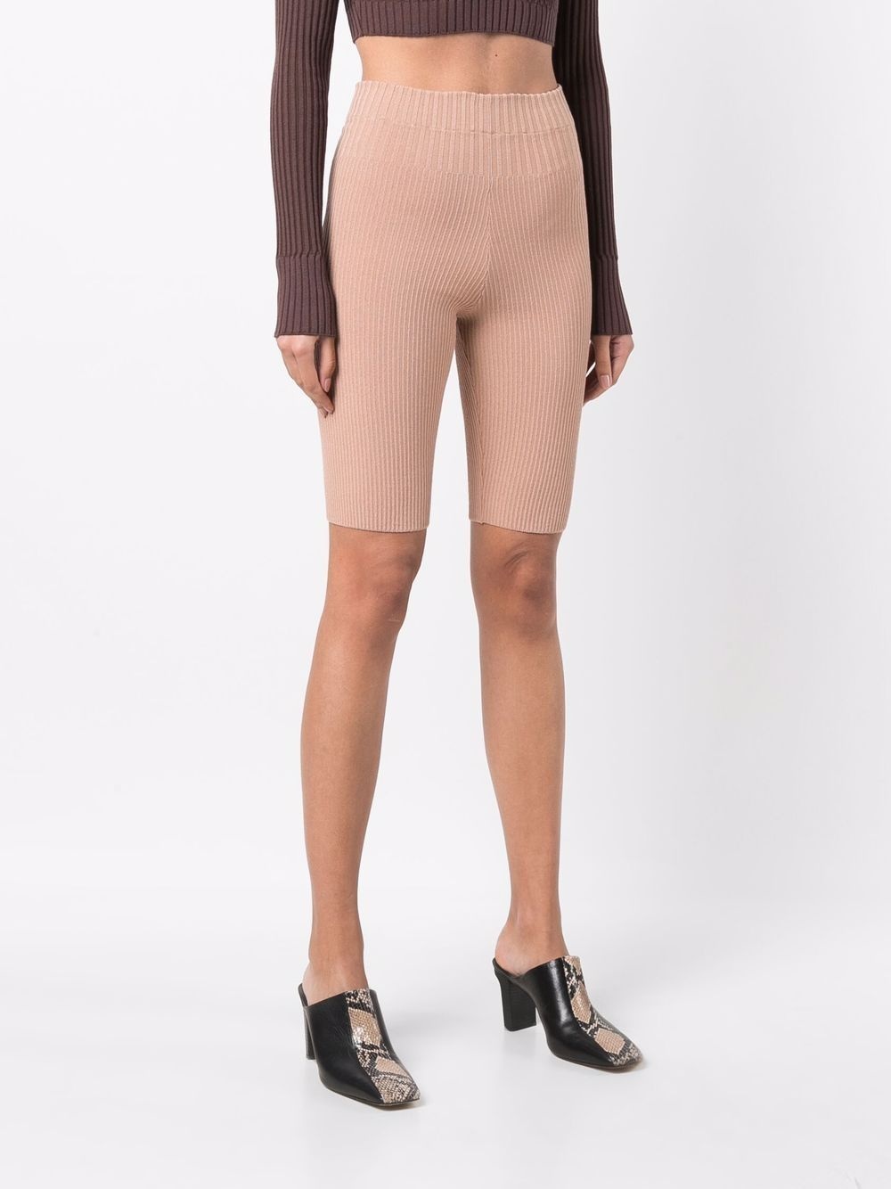 ribbed-knit cycling shorts - 3