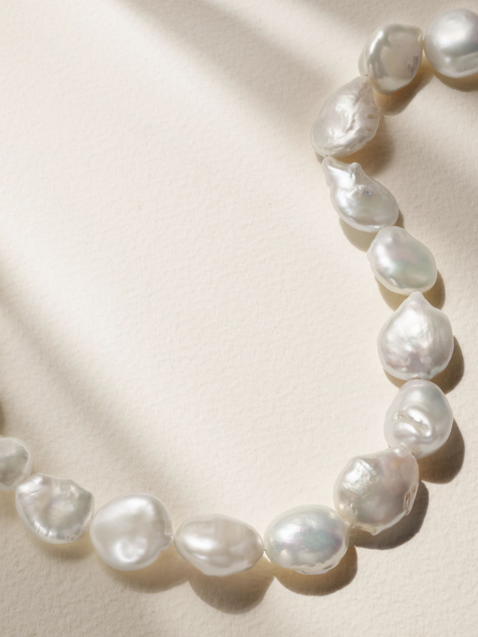 14-karat gold pearl necklace White - 4