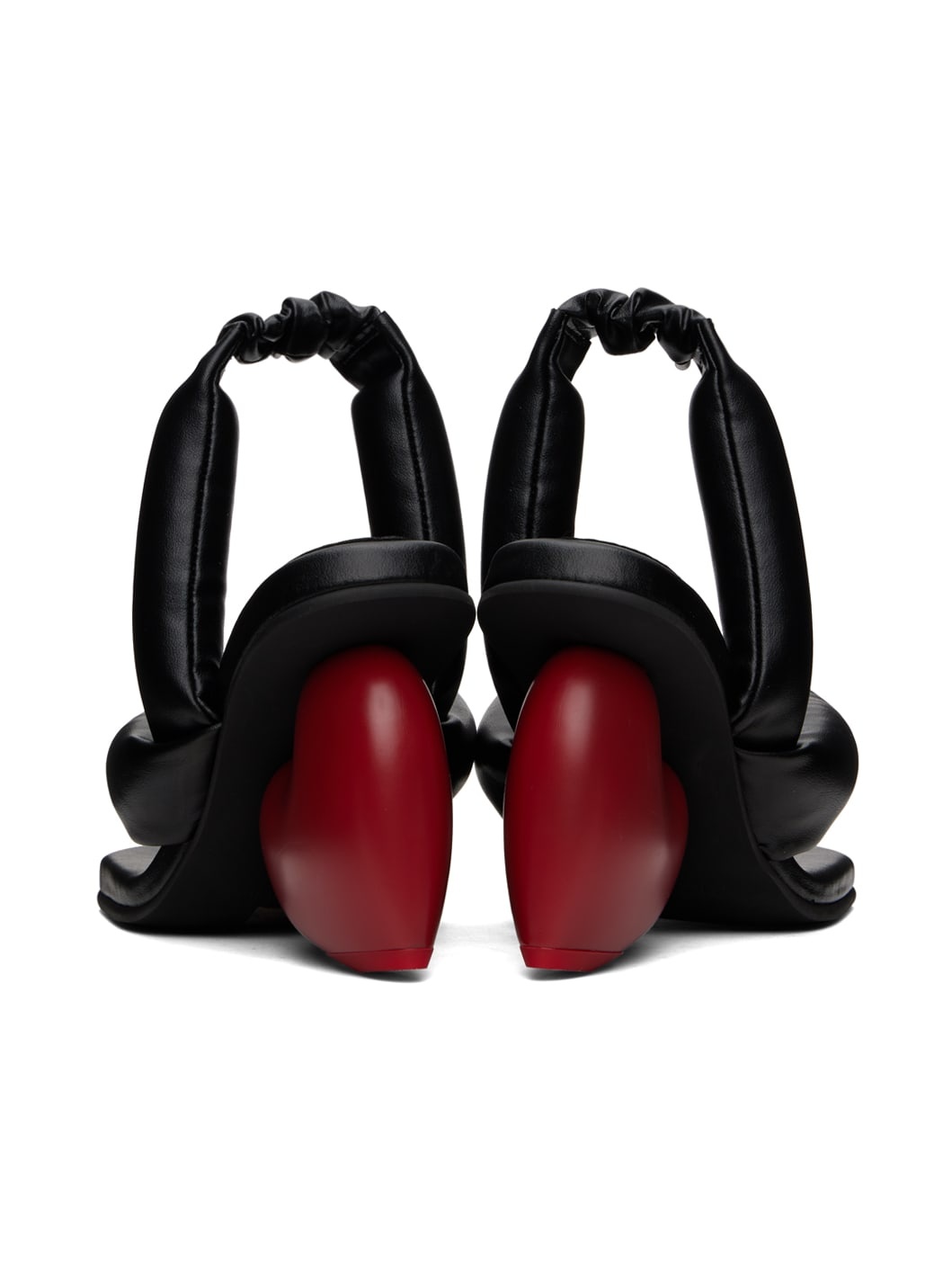 Black & Red Love Heeled Sandals - 2