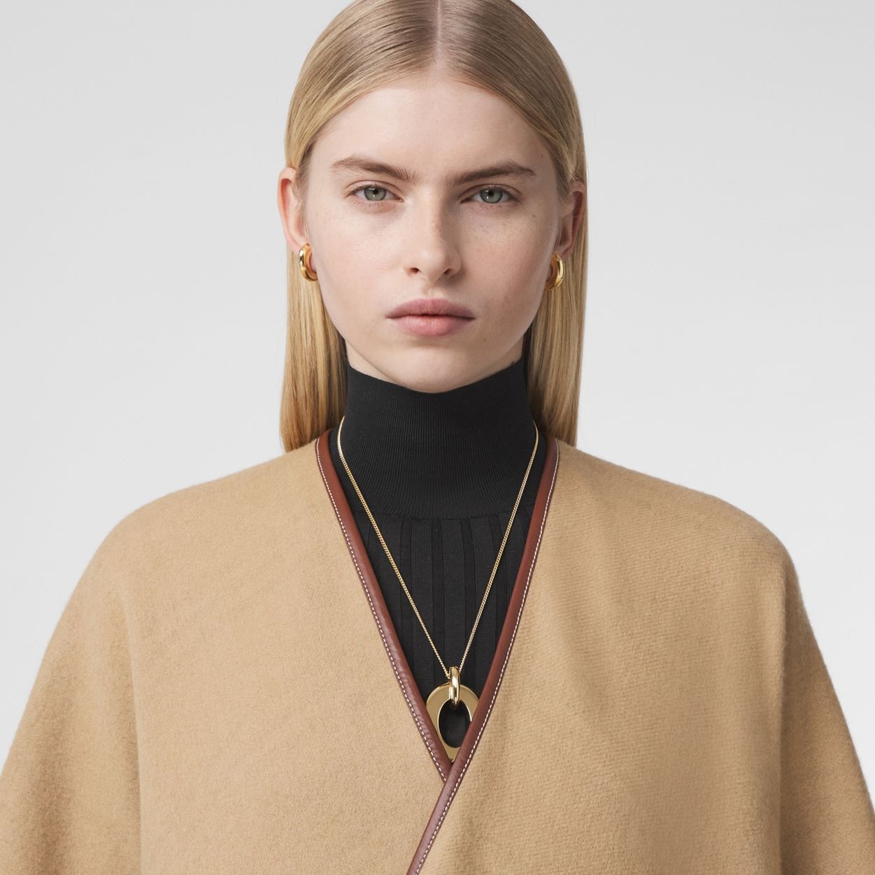 Reversible Vintage Check Wool Cashmere Cape - 3