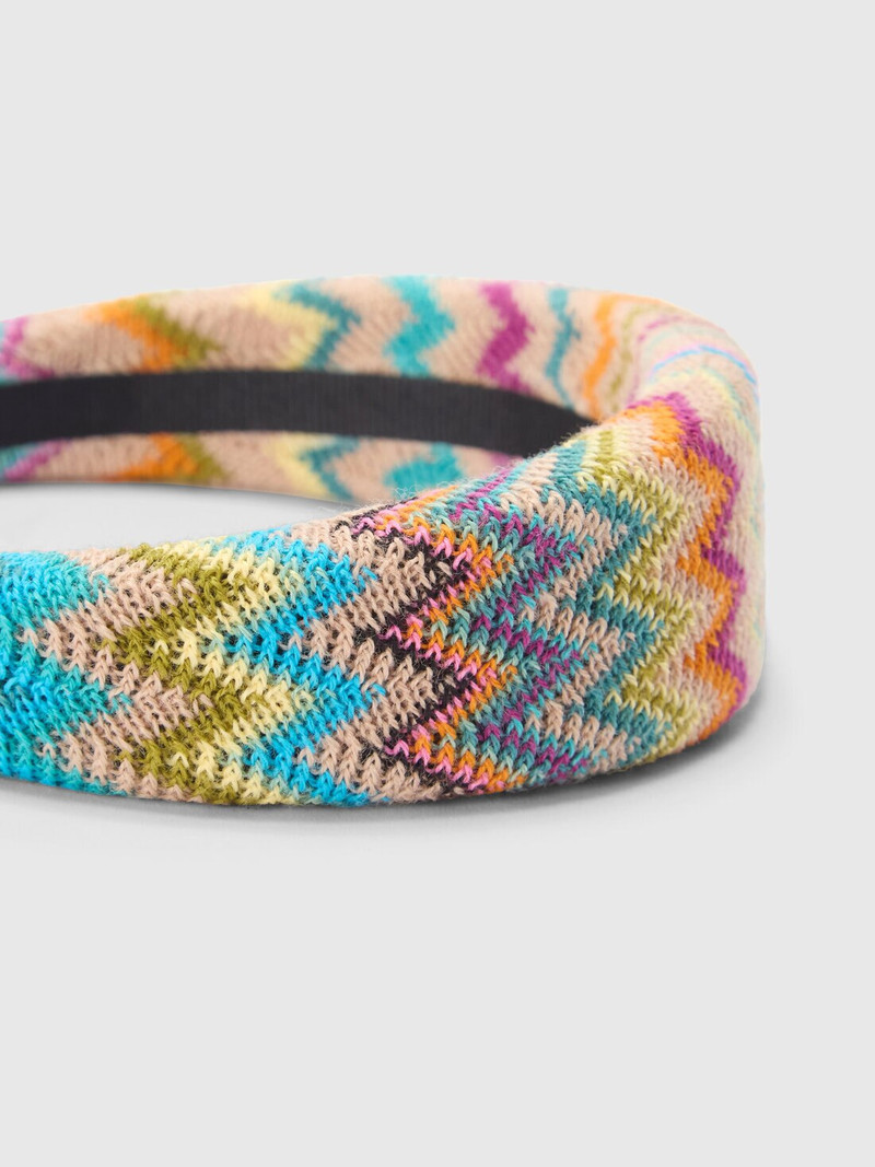 Padded zigzag wool-blend headband 3