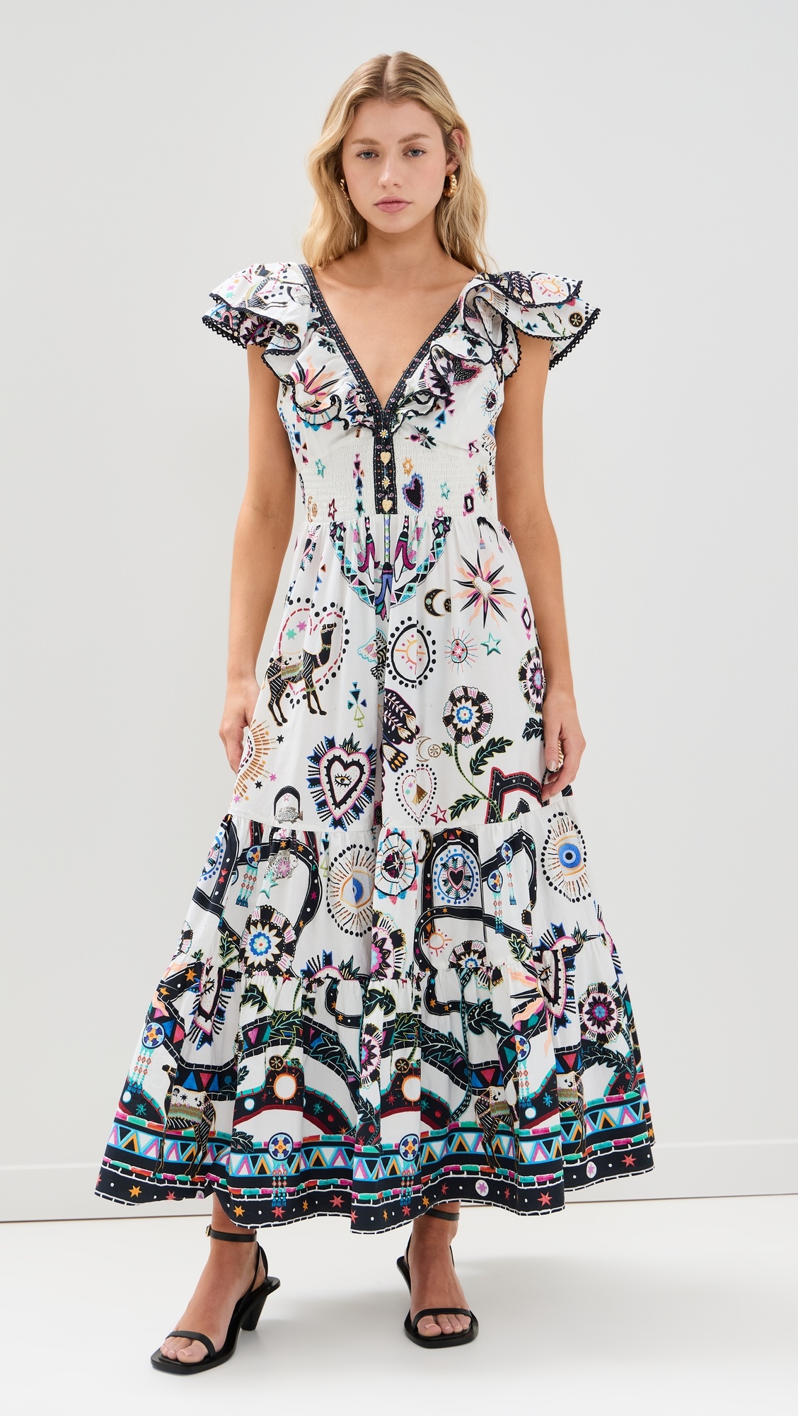 Tiered Dress With Neck Frill - 6