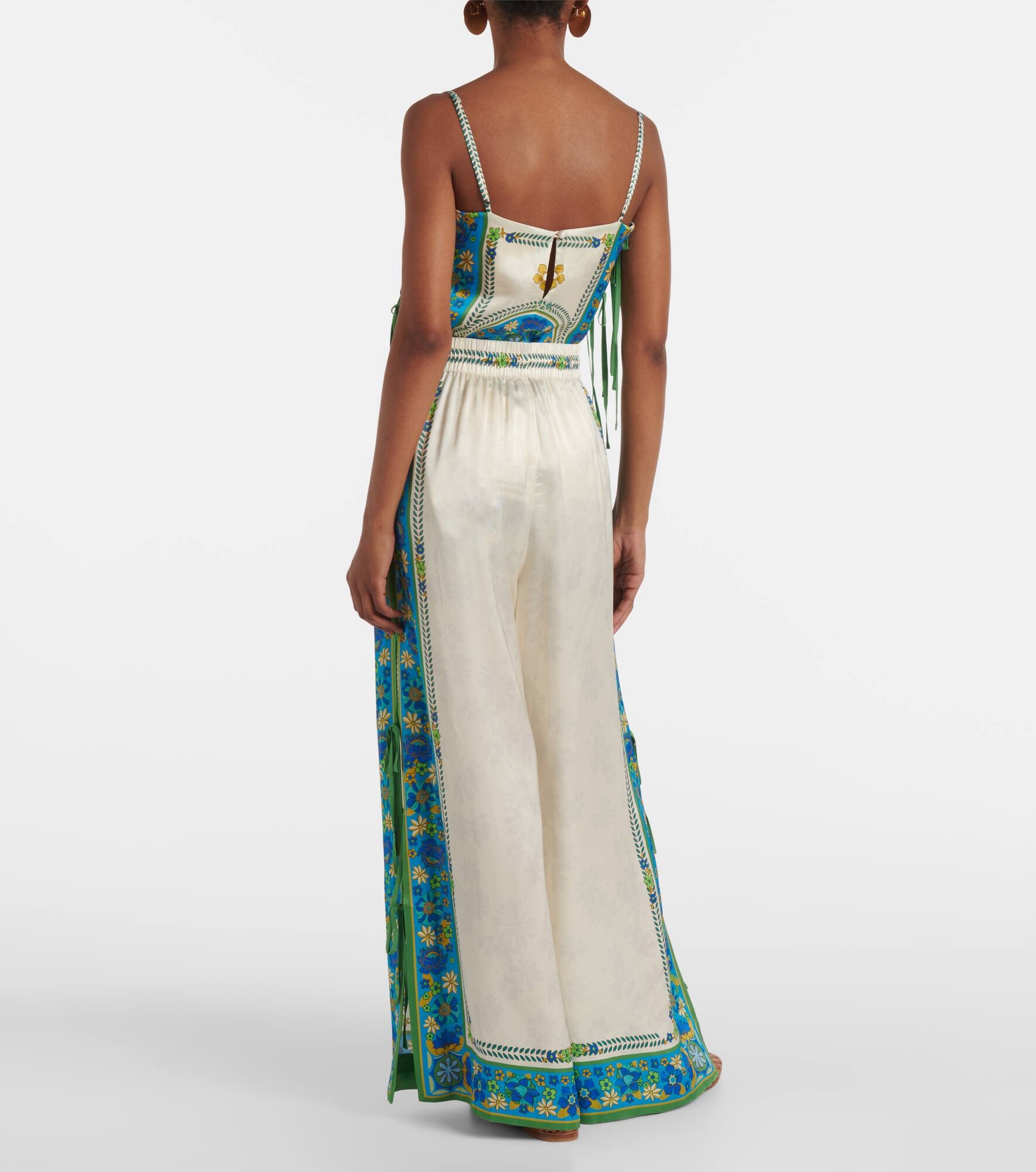 Vivianna printed high-rise wide-leg pants - 3