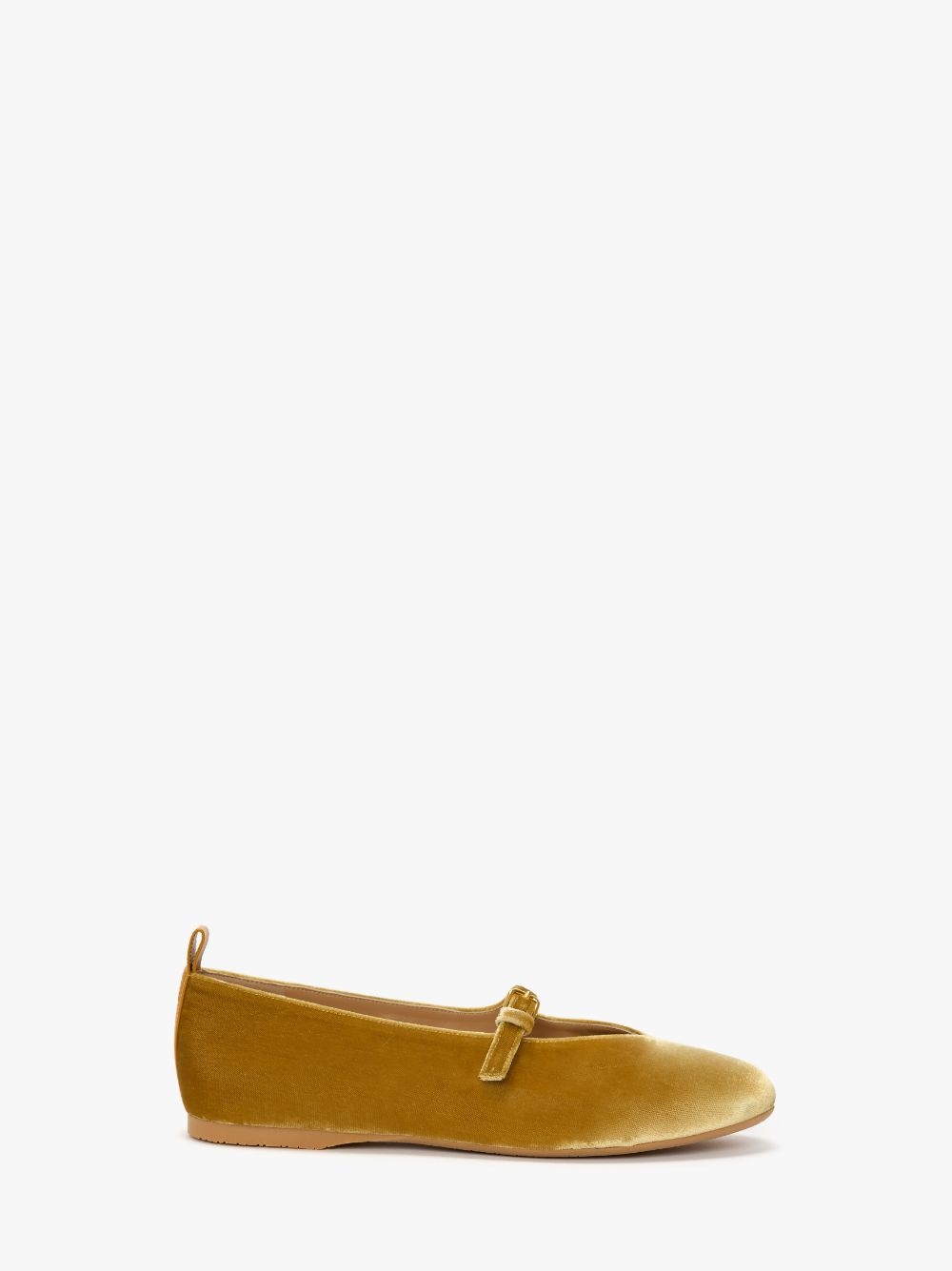 VELVET BALLERINAS WITH STRAP - 1