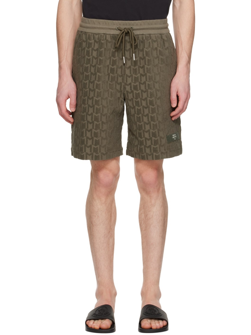 Khaki Monogram Shorts - 1
