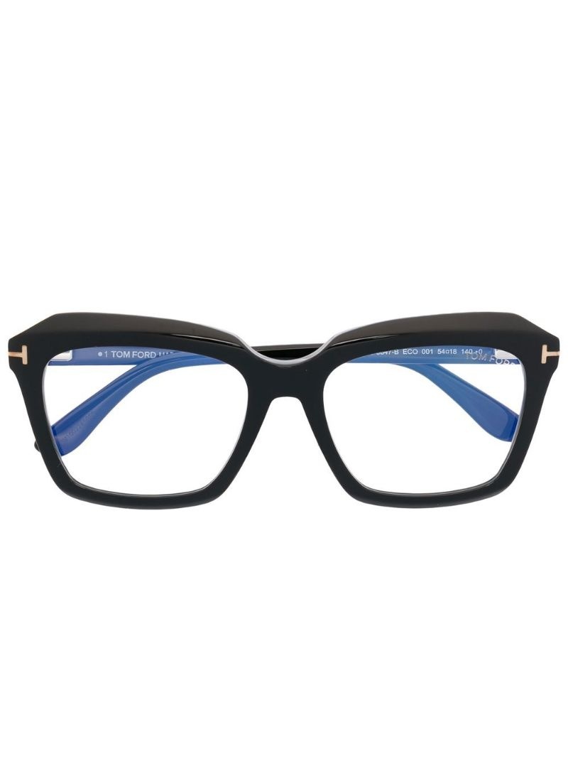 logo-plaque square-frame glasses - 1