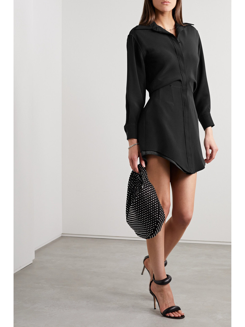 BRANDON MAXWELL The Vera Silk-crepe Mini Shirt Dress outlook