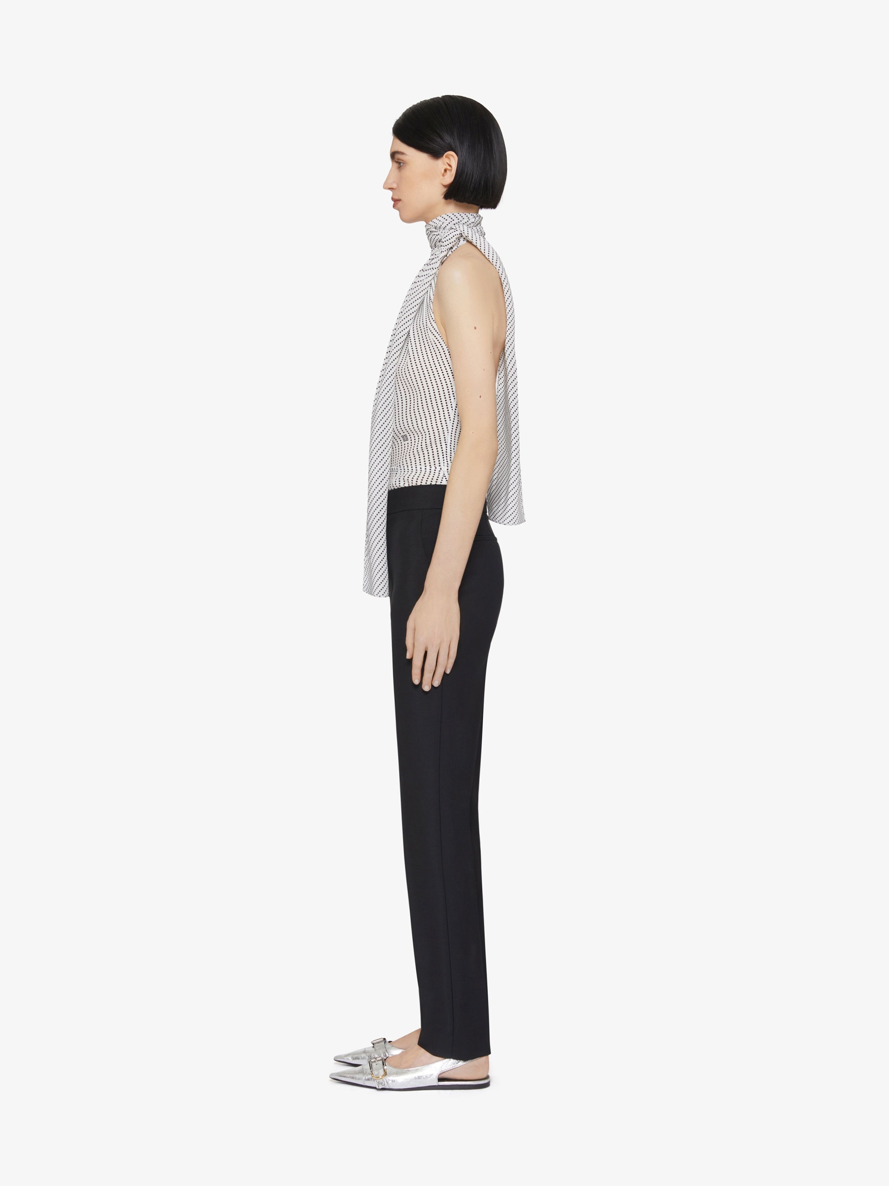 SLIM FIT TAILORED PANTS IN WOOL AND MOHAIR - 3