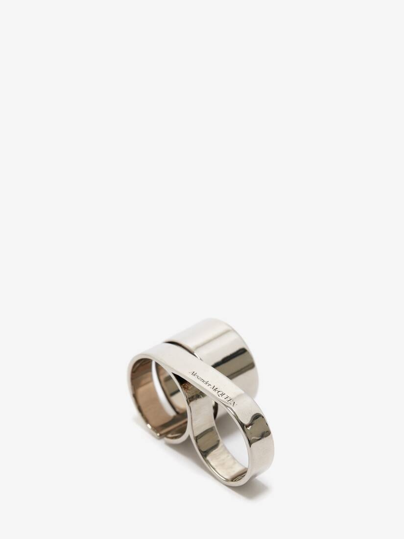 Men's Double Ring in Antique Silver - 4