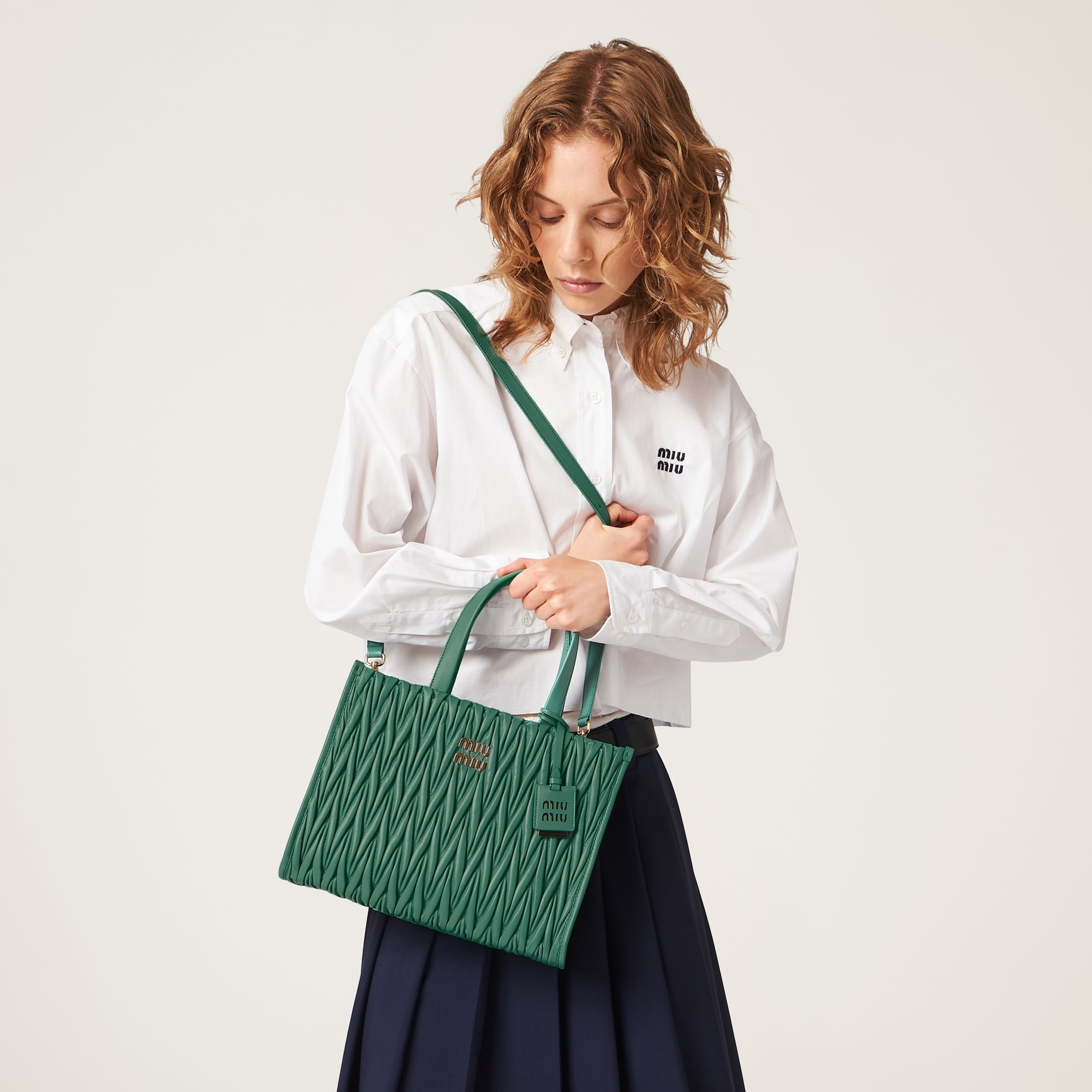 Miu Miu Matelasse Nappa Leather Tote Bag