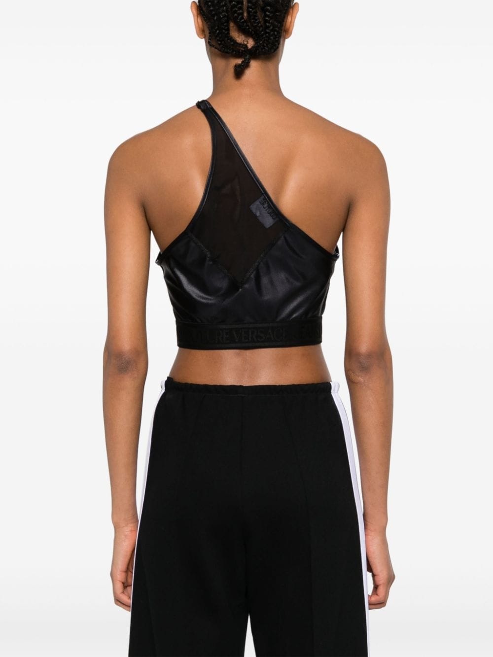 tulle-panelled crop top - 4