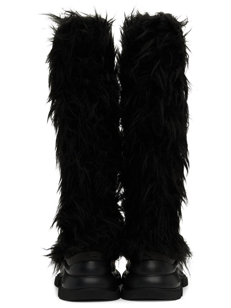 Black Gao High Faux-Fur Boots 2