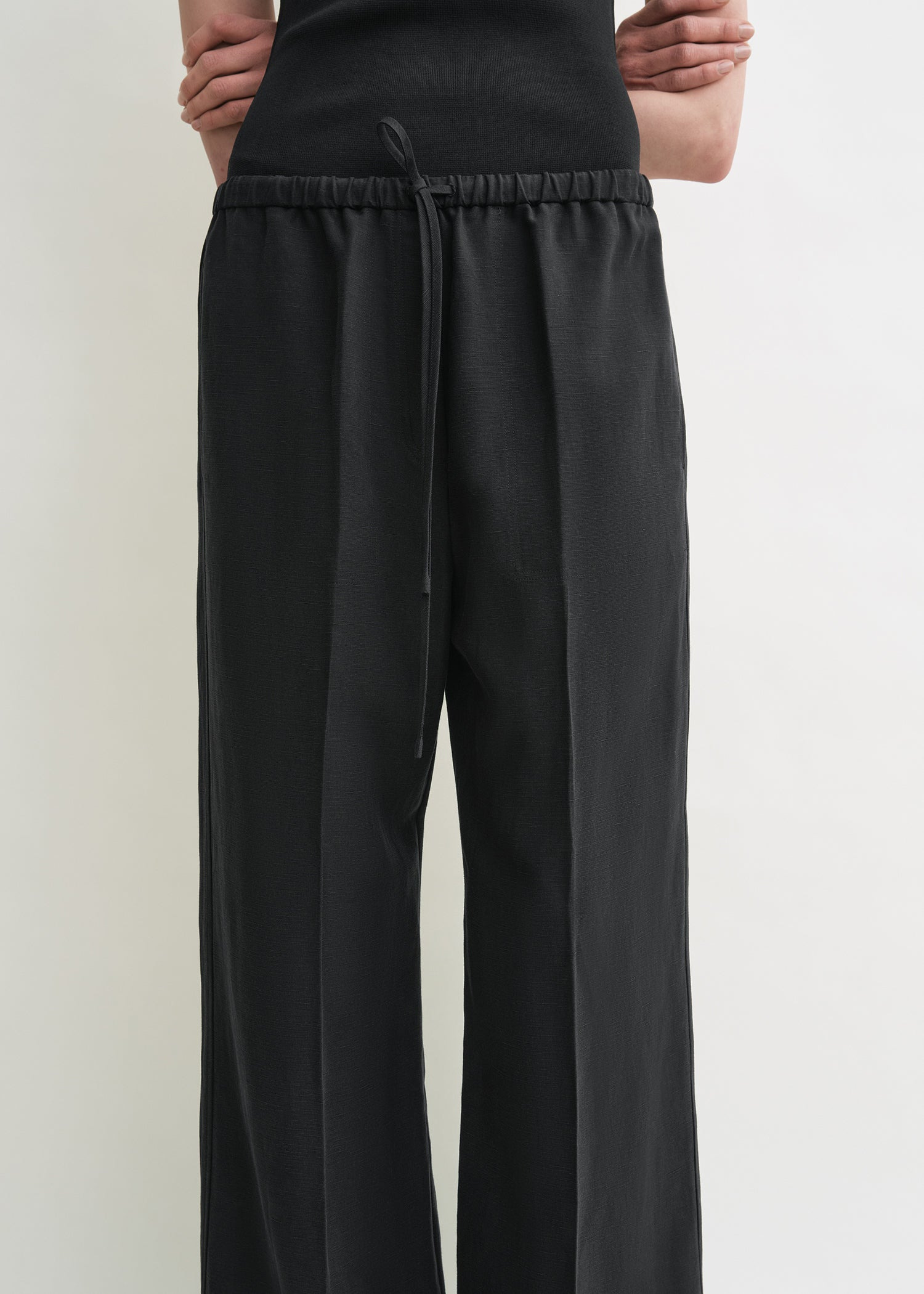 Fluid drawstring trousers black - 5