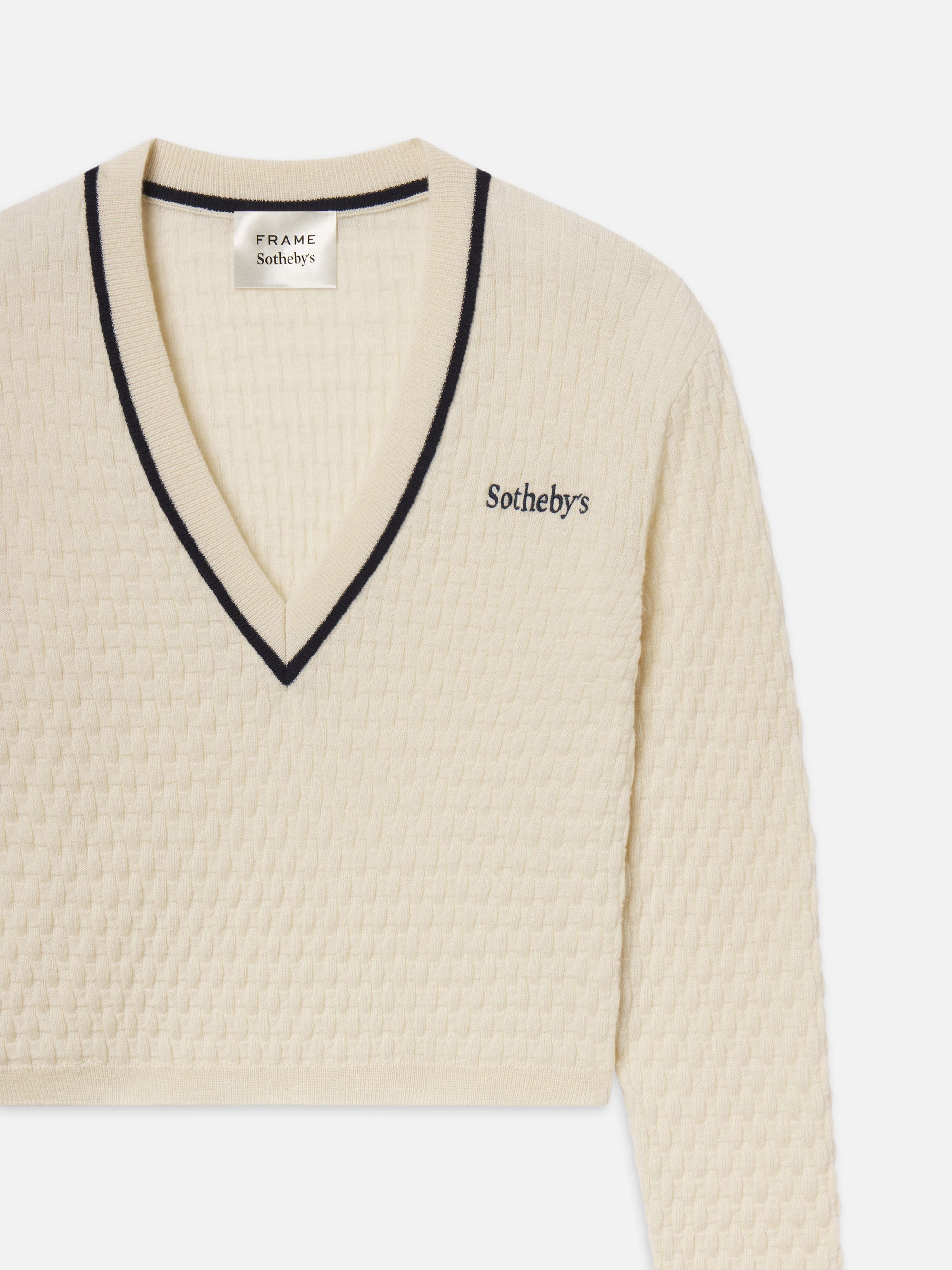 Sotheby’s Women's V-Neck Sweater in Cream - 4