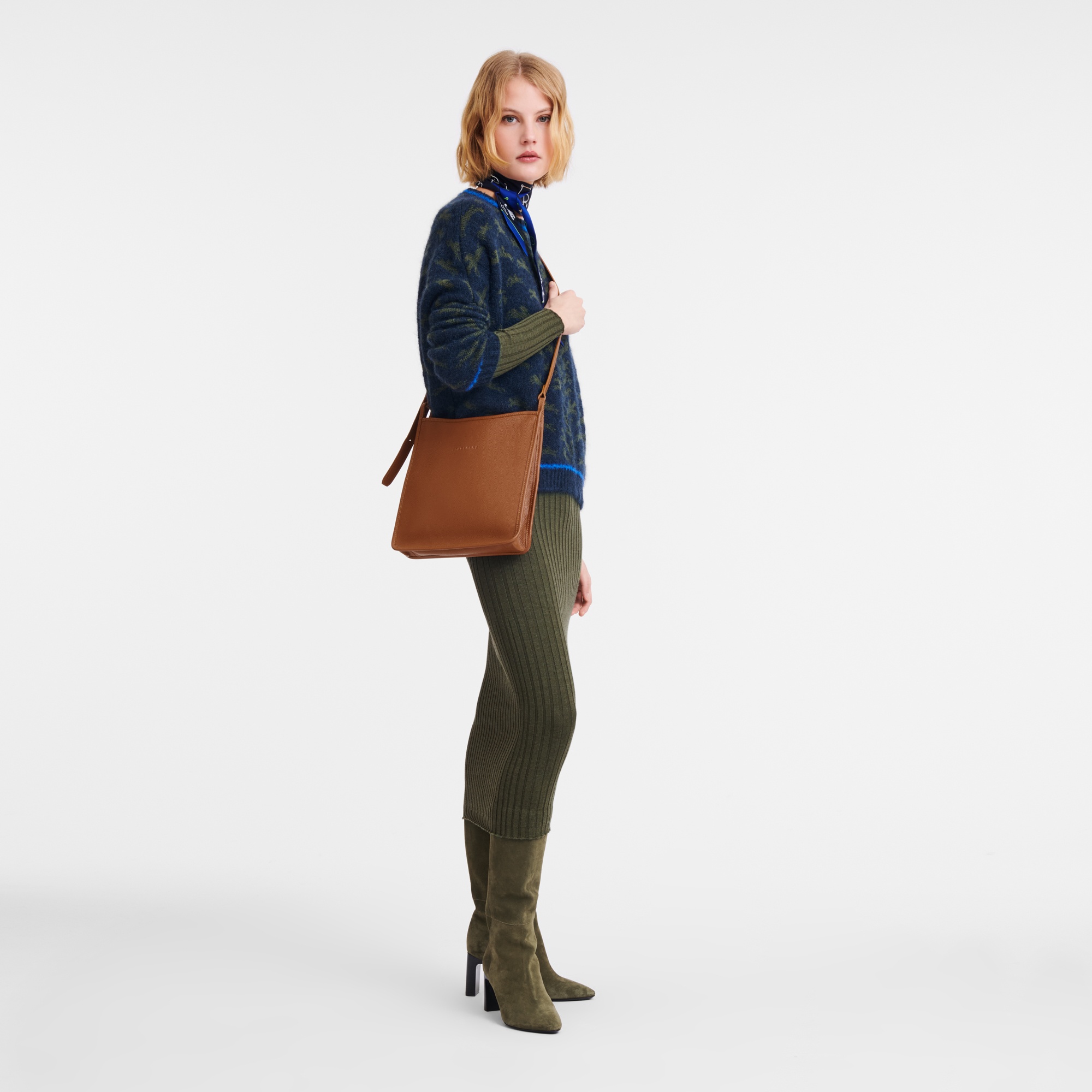 Longchamp Le Foulonné M Crossbody bag Caramel - Leather