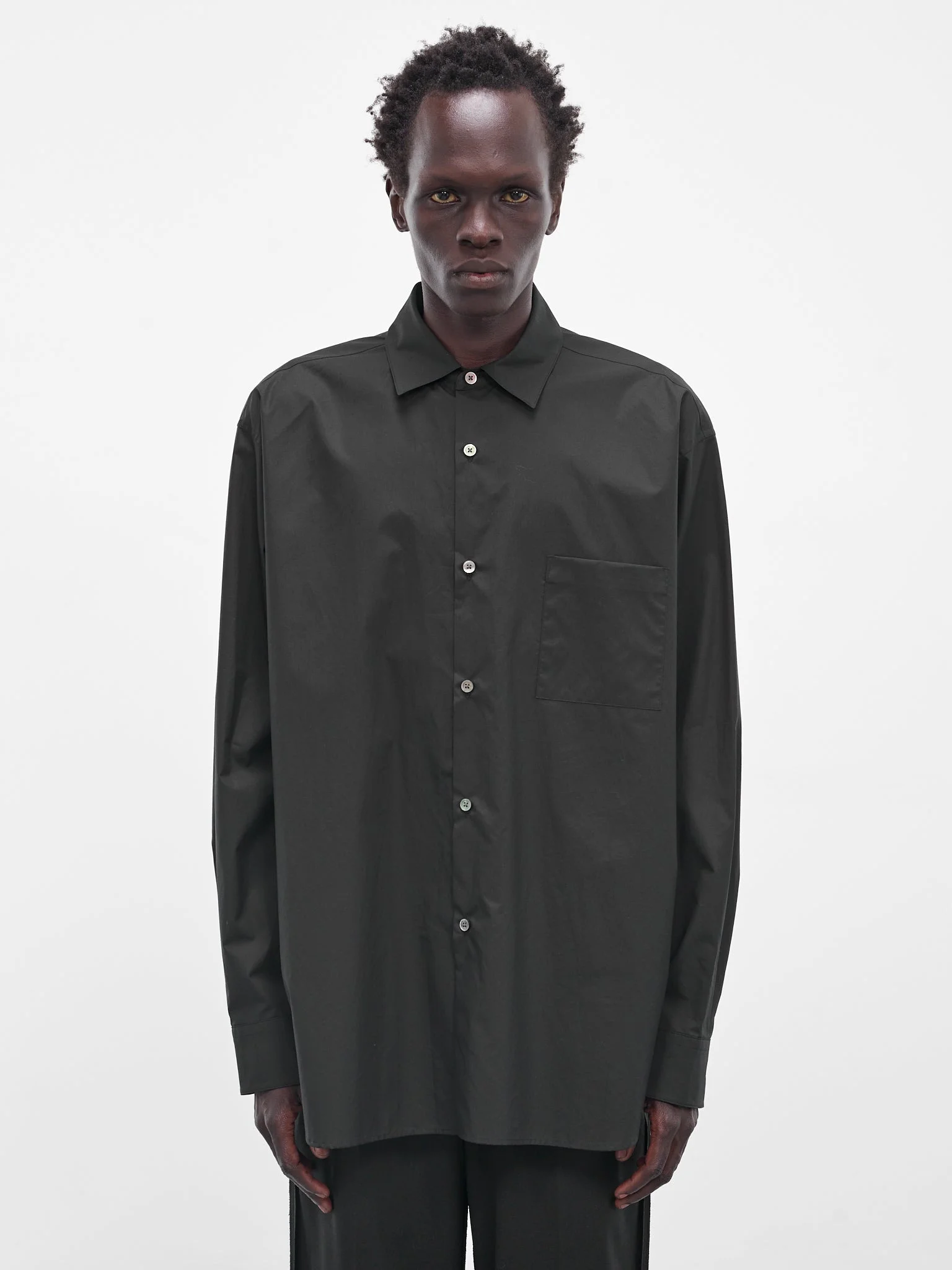 Black Suvin Oversized Button-Up Shirt - 1