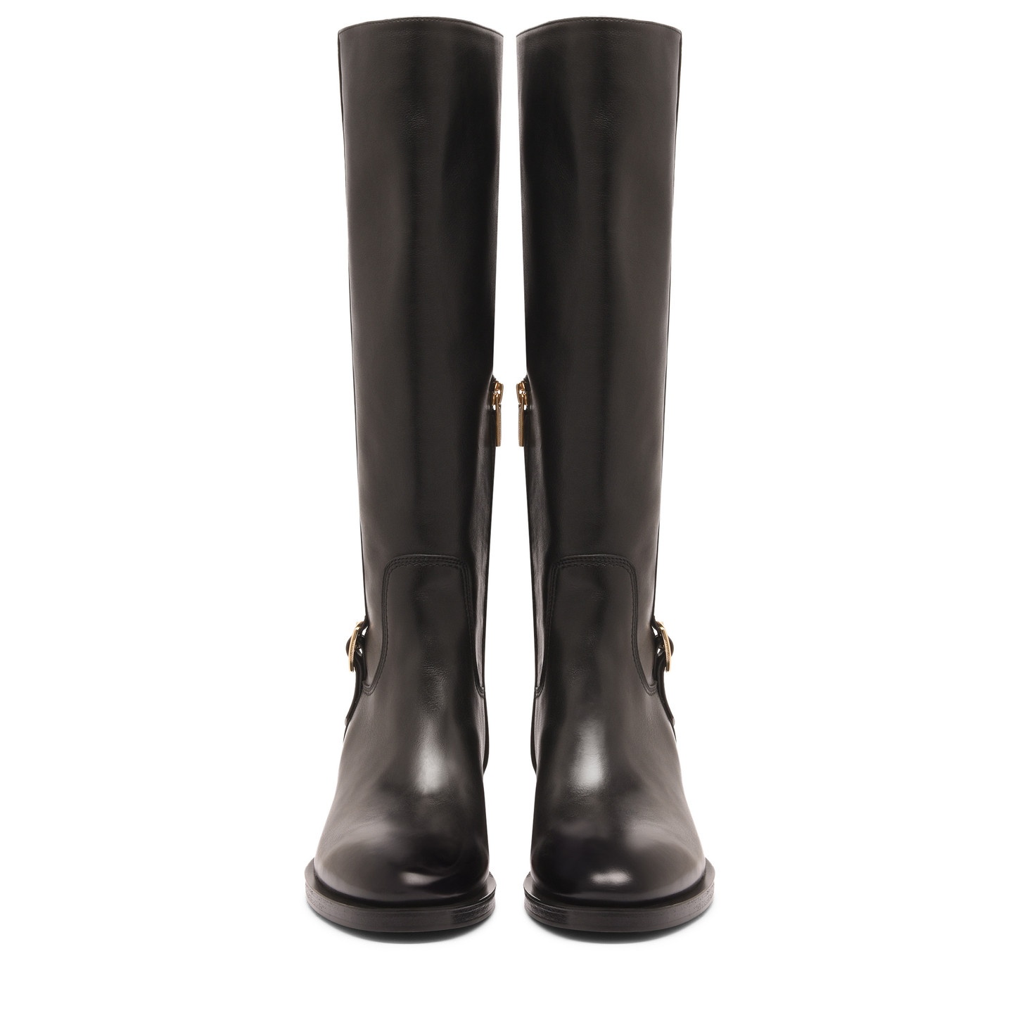 Women's black leather boot - 5