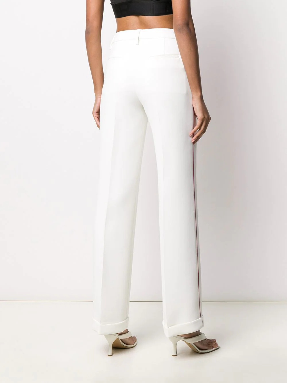 contrasting trim tailored trousers - 4