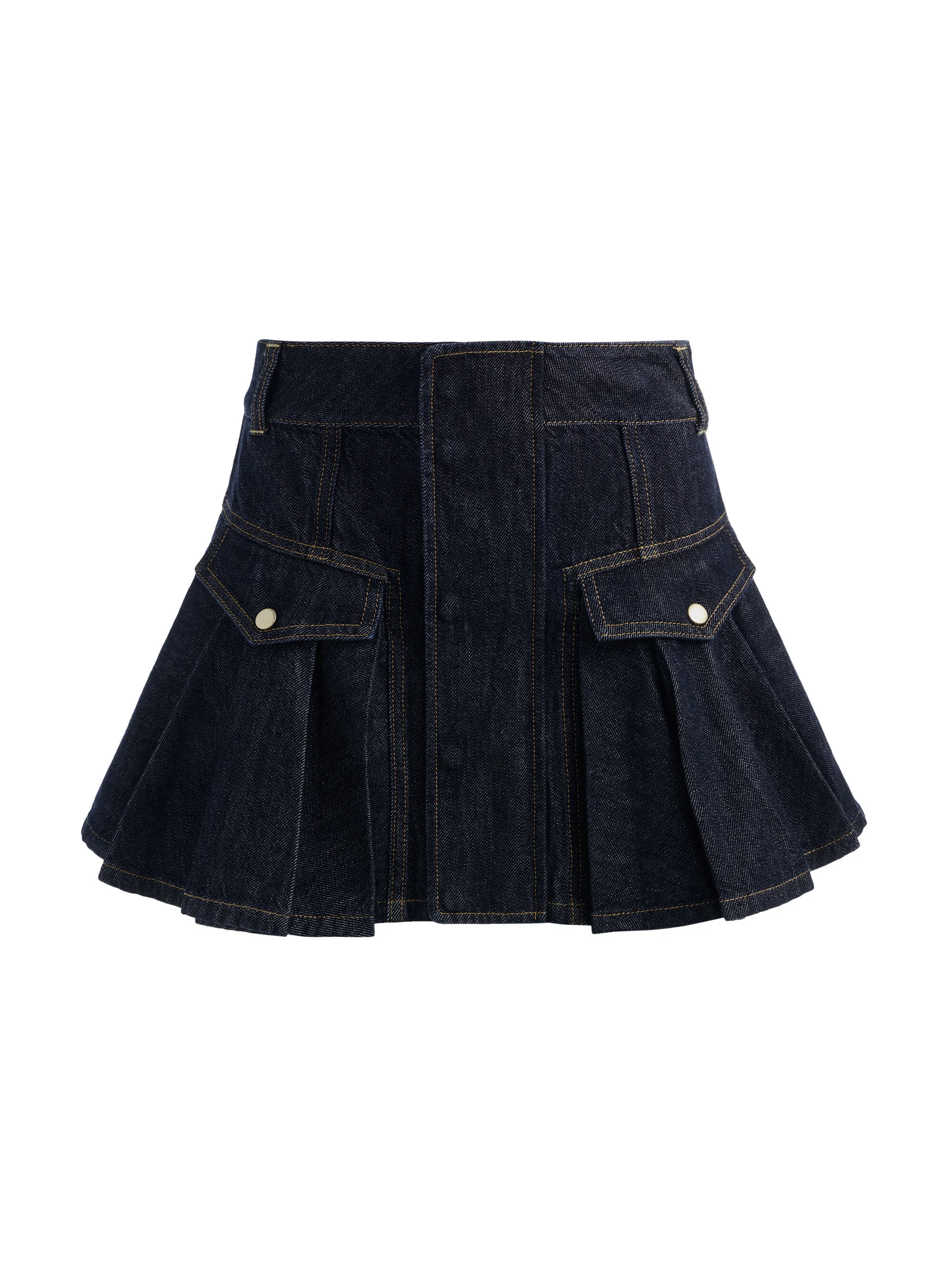 TRINITY DENIM RUFFLE SKIRT - 1
