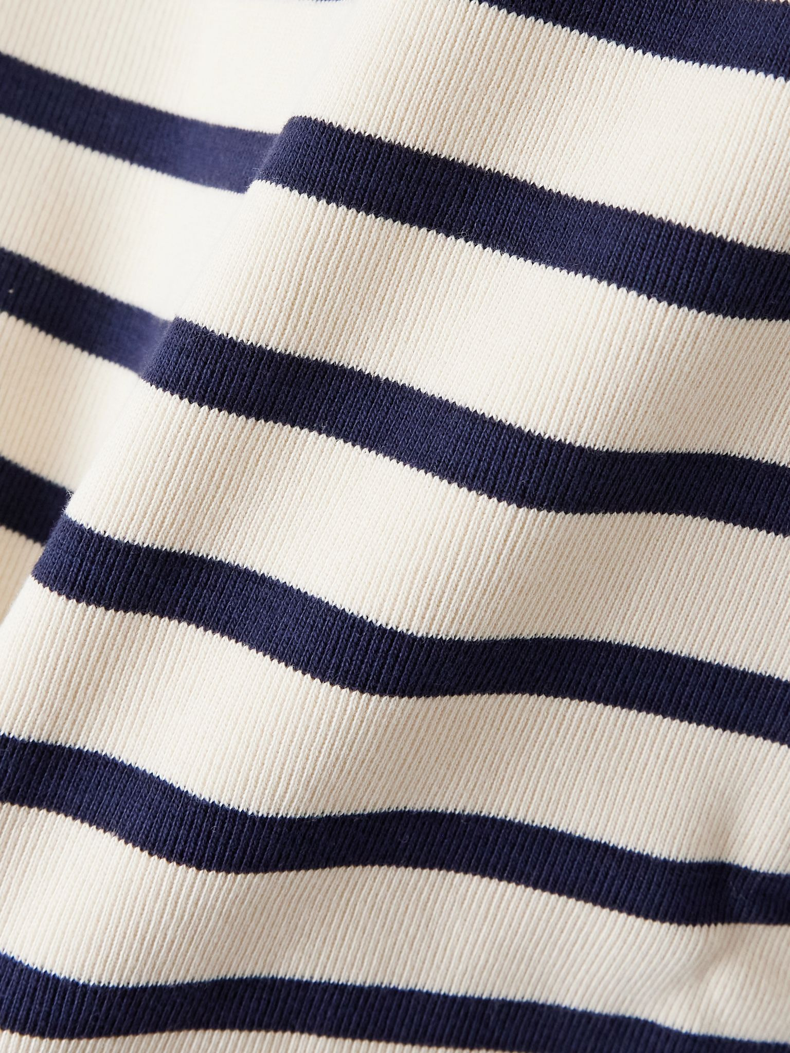Striped knitted cotton T-shirt Cream - 4