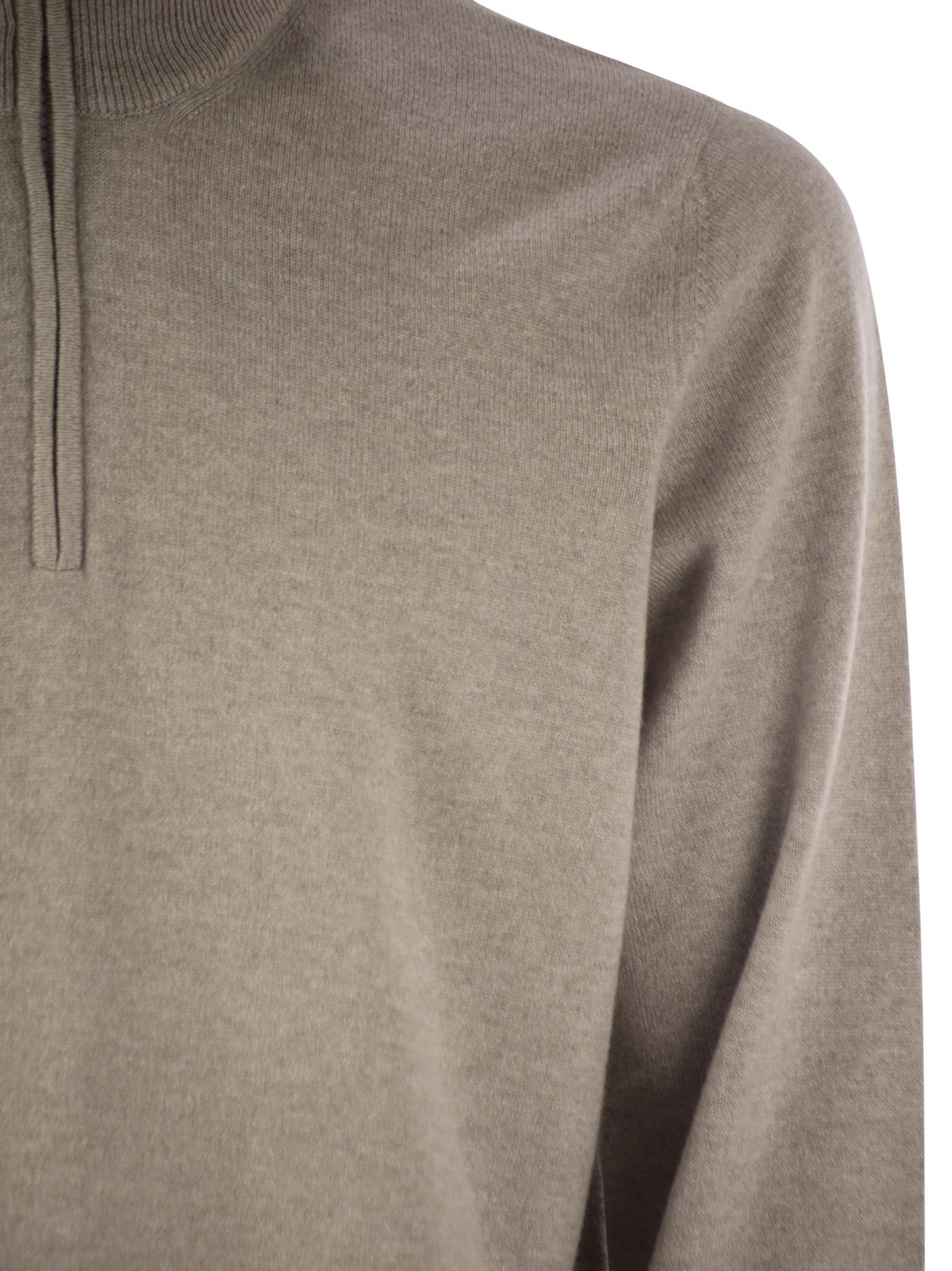Brunello Cucinelli Men Cashmere Turtleneck Sweater With Zipper - 4