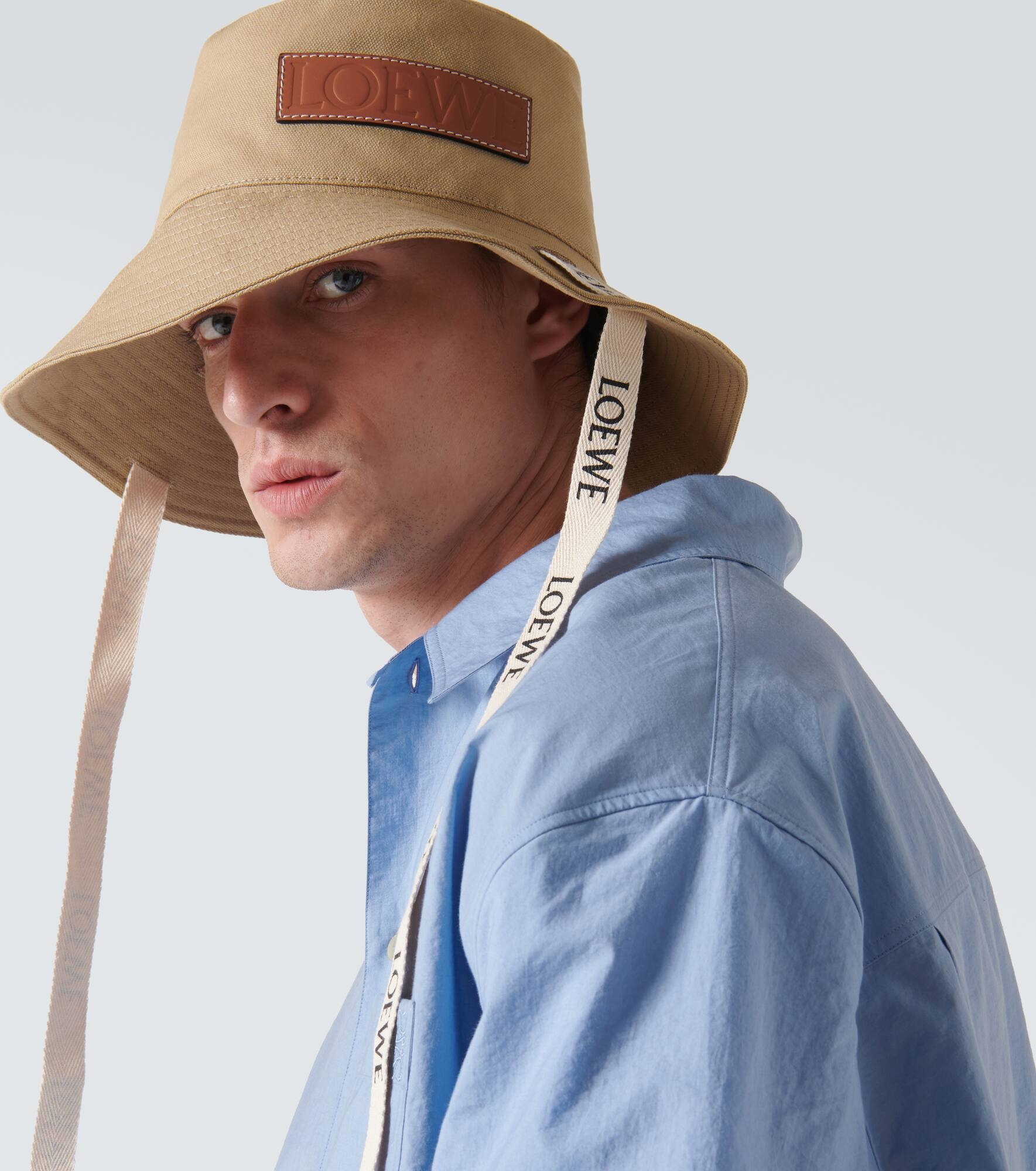 Paula's Ibiza leather-trimmed canvas bucket hat - 3