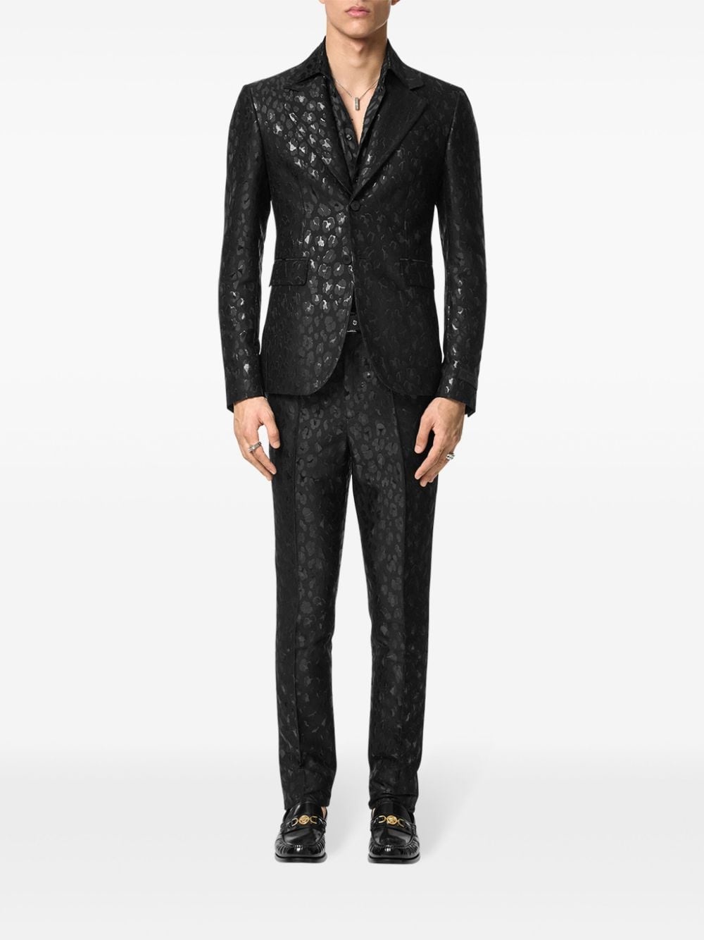 printed single-breasted blazer - 2