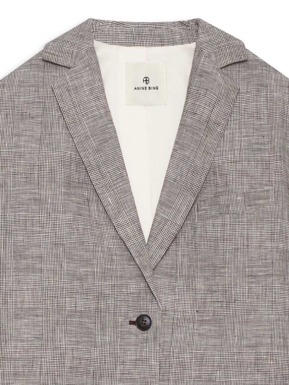 Quinn plaid linen blazer - 4