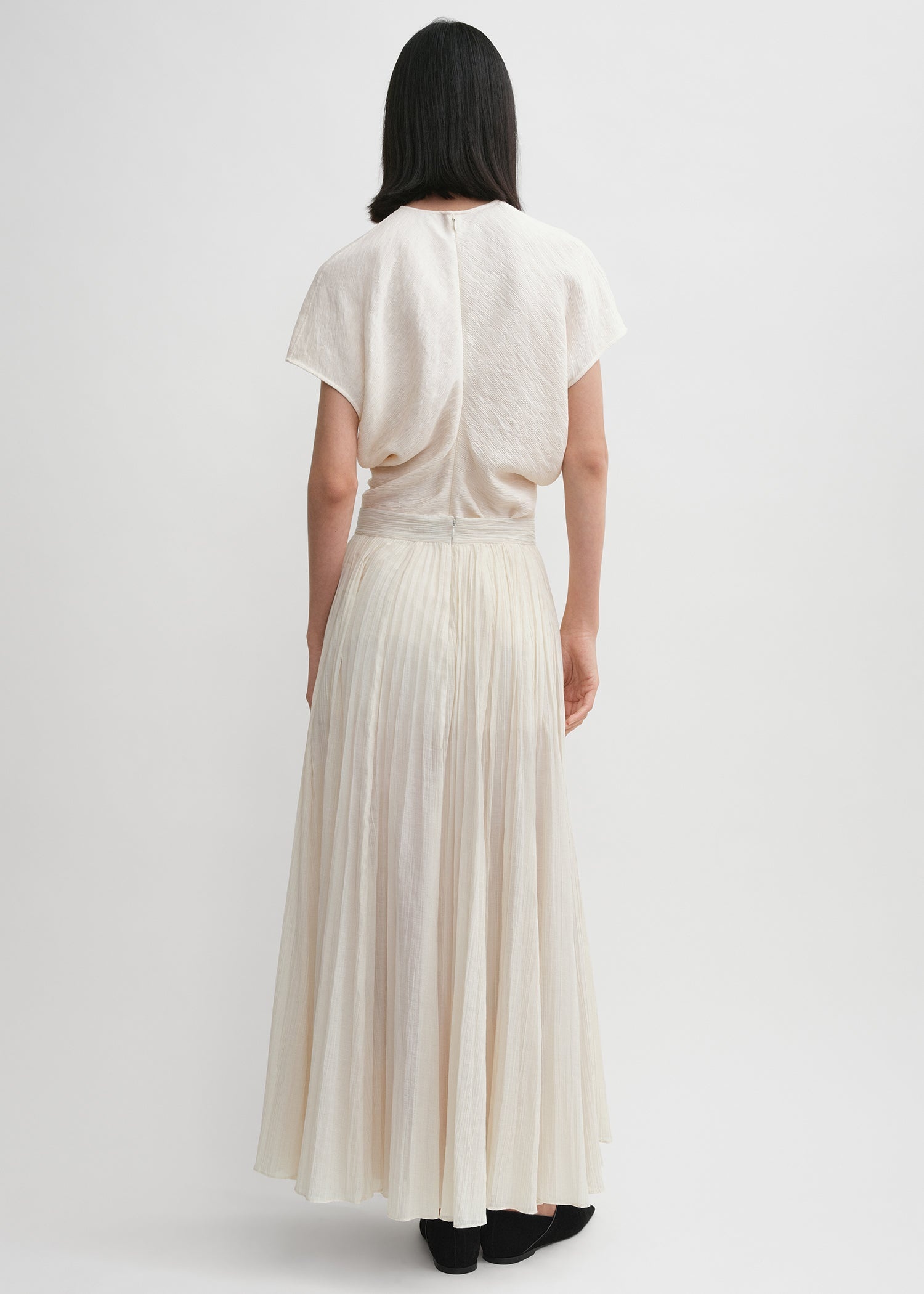 Crinkled plissé skirt meringue - 4