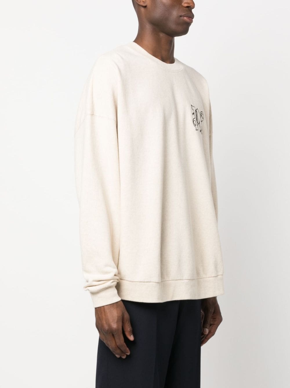 logo-print cotton sweatshirt - 3