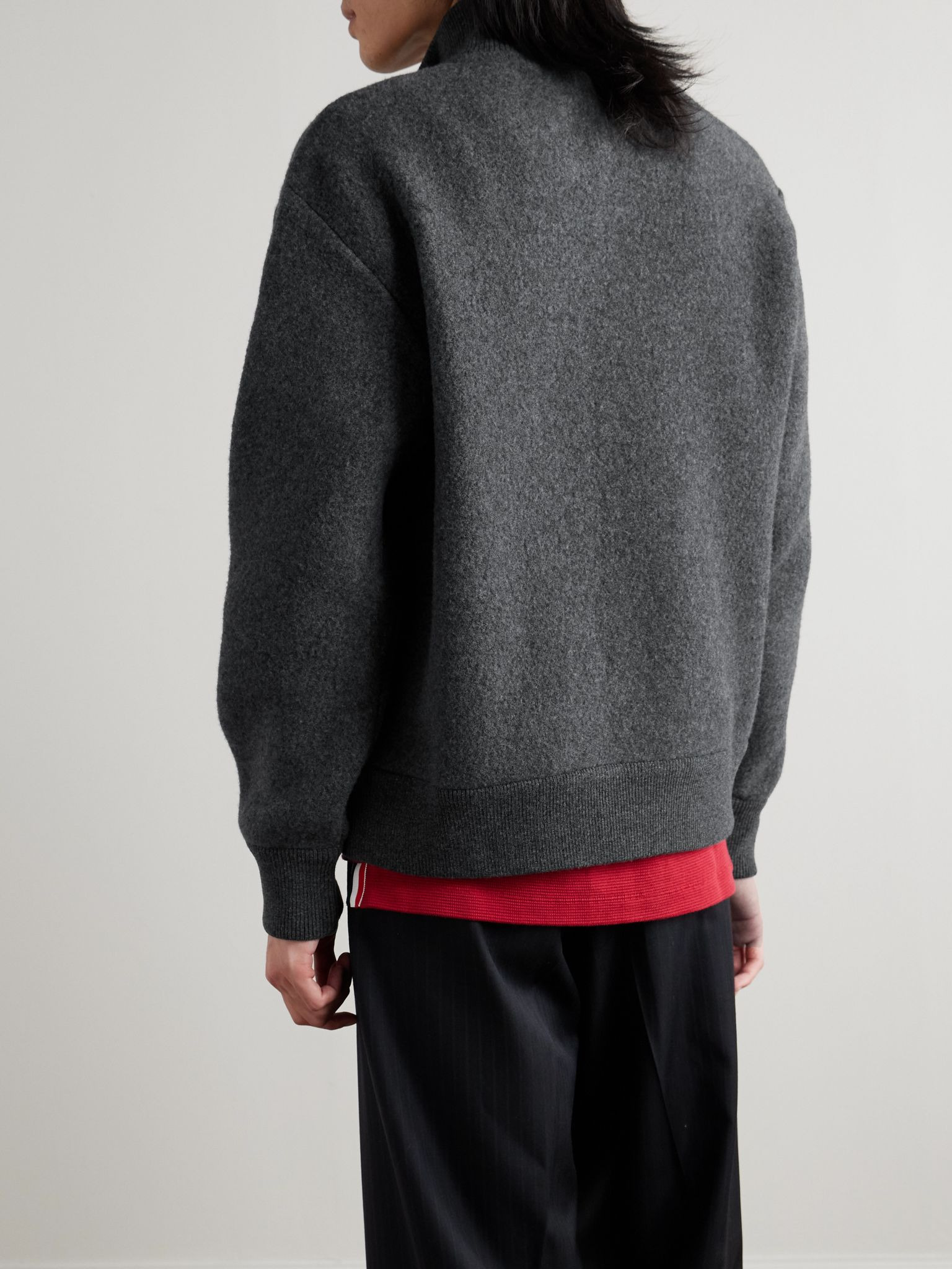 Wool-Fleece Zip-Up Jacket Gray - 4