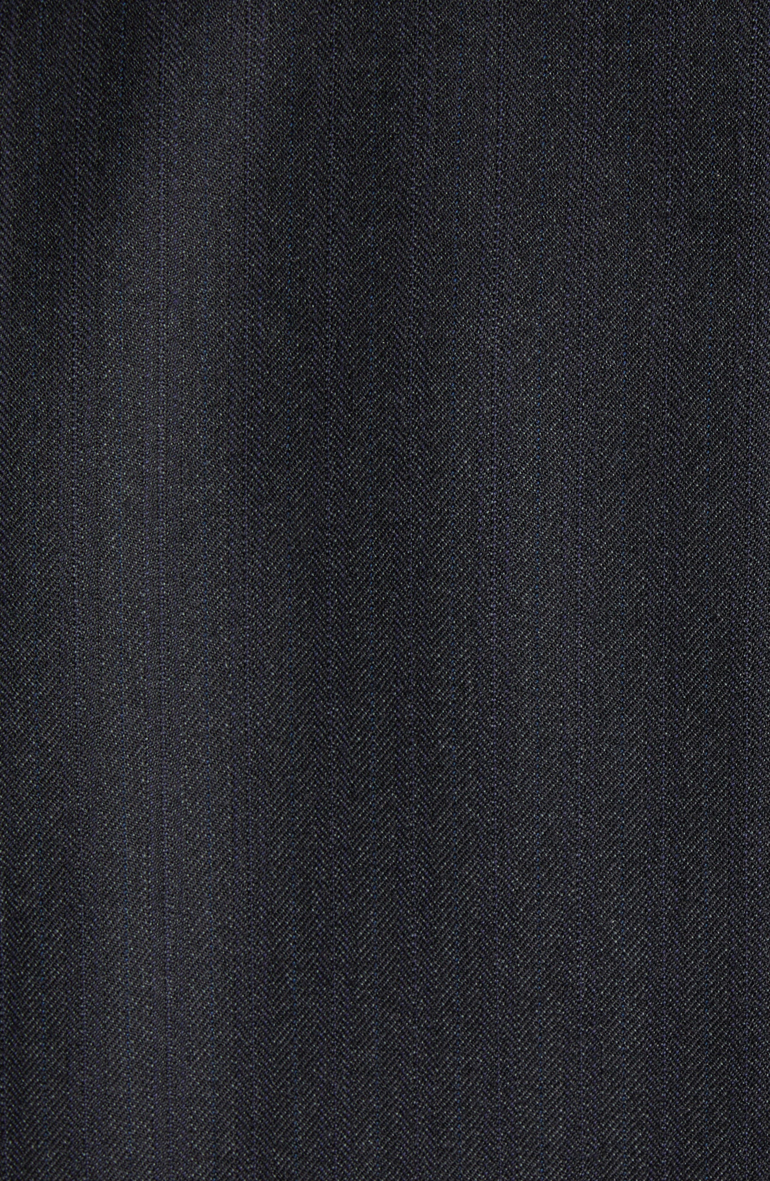 Bottega Veneta Double Breasted Subtle Stripe Wool Blazer in 1292 Black/Dark Blue at Nordstrom - 6