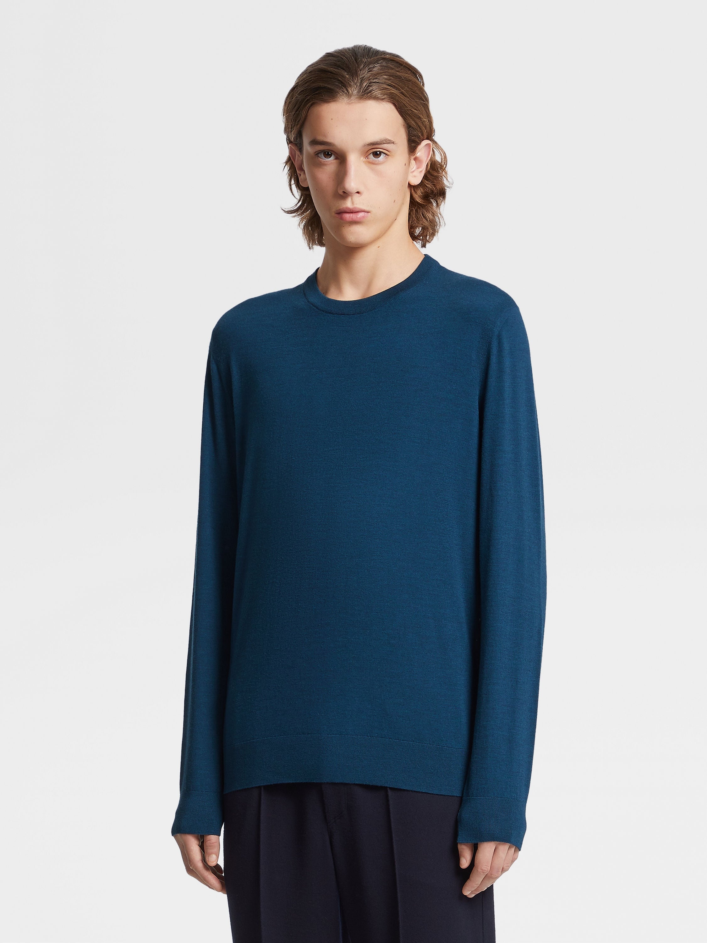 TEAL BLUE 12MILMIL12 WOOL CREWNECK - 2